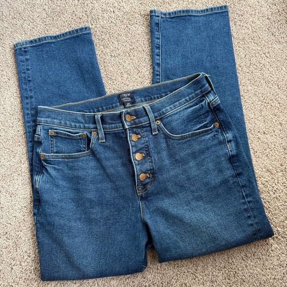 J. Crew Essential Straight High Waisted Blue Denim Jeans Women’s Size 29 - Picture 2 of 4